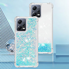 Coque Silicone Housse Etui Gel Bling-Bling YB3 pour Xiaomi Redmi Note 12 Pro 5G Bleu Ciel