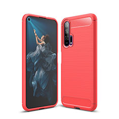 Coque Silicone Housse Etui Gel Line C01 pour Huawei Honor 20 Pro Rouge