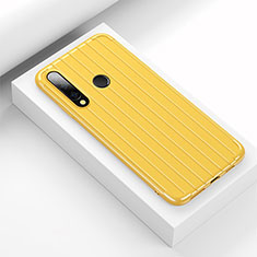 Coque Silicone Housse Etui Gel Line C01 pour Huawei Honor 20E Jaune