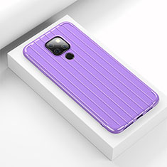 Coque Silicone Housse Etui Gel Line C01 pour Huawei Mate 20 X 5G Violet