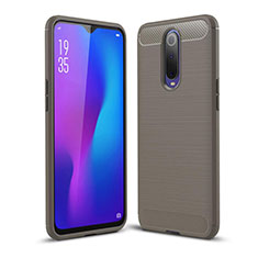 Coque Silicone Housse Etui Gel Line C01 pour Oppo RX17 Pro Gris