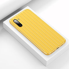 Coque Silicone Housse Etui Gel Line C01 pour Samsung Galaxy Note 10 5G Jaune