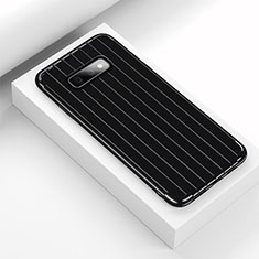 Coque Silicone Housse Etui Gel Line C01 pour Samsung Galaxy S10e Noir