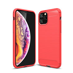 Coque Silicone Housse Etui Gel Line C02 pour Apple iPhone 11 Pro Rouge