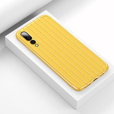 Coque Silicone Housse Etui Gel Line C02 pour Huawei P20 Pro Jaune