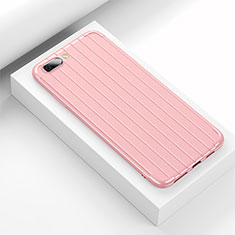 Coque Silicone Housse Etui Gel Line C02 pour Oppo K1 Rose