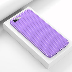 Coque Silicone Housse Etui Gel Line C02 pour Oppo R15X Violet