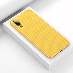 Coque Silicone Housse Etui Gel Line C03 pour Huawei P20 Jaune