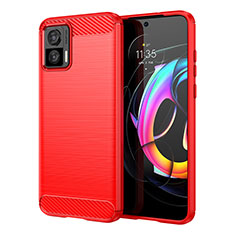 Coque Silicone Housse Etui Gel Line MF1 pour Motorola Moto Edge 30 Lite 5G Rouge