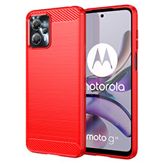 Coque Silicone Housse Etui Gel Line MF1 pour Motorola Moto G13 Rouge