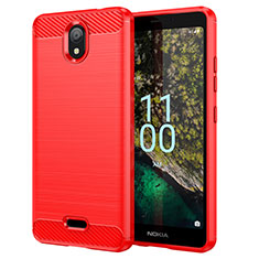 Coque Silicone Housse Etui Gel Line MF1 pour Nokia C100 Rouge