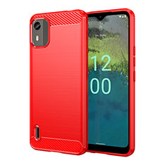 Coque Silicone Housse Etui Gel Line MF1 pour Nokia C12 Plus Rouge