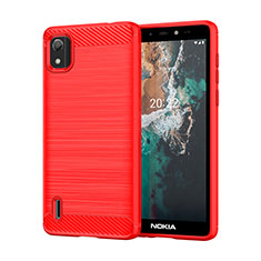 Coque Silicone Housse Etui Gel Line MF1 pour Nokia C2 2nd Edition Rouge