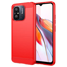 Coque Silicone Housse Etui Gel Line MF1 pour Xiaomi Poco C55 Rouge