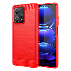 Coque Silicone Housse Etui Gel Line MF1 pour Xiaomi Redmi Note 12 Pro+ Plus 5G Rouge