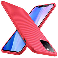 Coque Silicone Housse Etui Gel Line pour Apple iPhone 11 Pro Max Rouge