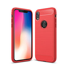 Coque Silicone Housse Etui Gel Line pour Apple iPhone XR Rouge