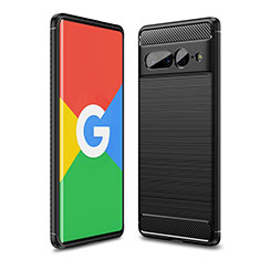 Coque Silicone Housse Etui Gel Line pour Google Pixel 7 Pro 5G Noir