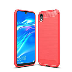 Coque Silicone Housse Etui Gel Line pour Huawei Enjoy 8S Rouge