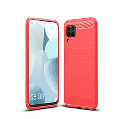 Coque Silicone Housse Etui Gel Line pour Huawei Nova 7i Rouge