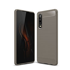 Coque Silicone Housse Etui Gel Line pour Huawei P30 Gris