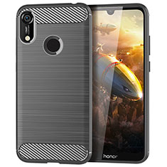 Coque Silicone Housse Etui Gel Line pour Huawei Y6 (2019) Gris