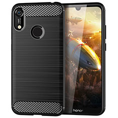 Coque Silicone Housse Etui Gel Line pour Huawei Y6 (2019) Noir