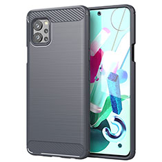 Coque Silicone Housse Etui Gel Line pour LG Q92 5G Gris