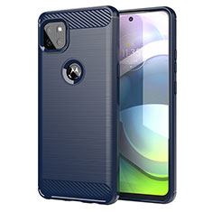 Coque Silicone Housse Etui Gel Line pour Motorola Moto G 5G Bleu