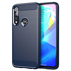 Coque Silicone Housse Etui Gel Line pour Motorola Moto G Power Bleu