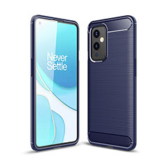 Coque Silicone Housse Etui Gel Line pour OnePlus 9 5G Bleu