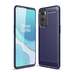 Coque Silicone Housse Etui Gel Line pour OnePlus 9 Pro 5G Bleu