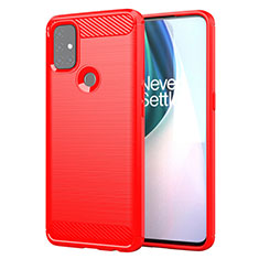 Coque Silicone Housse Etui Gel Line pour OnePlus Nord N10 5G Rouge