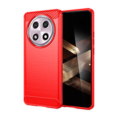 Coque Silicone Housse Etui Gel Line pour Oppo A2 Pro 5G Rouge