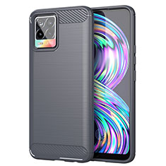 Coque Silicone Housse Etui Gel Line pour Realme 8 4G Gris