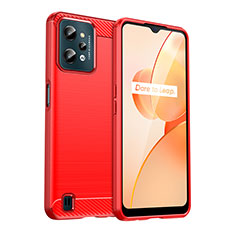 Coque Silicone Housse Etui Gel Line pour Realme C31 Rouge