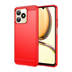 Coque Silicone Housse Etui Gel Line pour Realme C53 Rouge