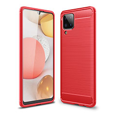 Coque Silicone Housse Etui Gel Line pour Samsung Galaxy A12 Rouge