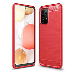 Coque Silicone Housse Etui Gel Line pour Samsung Galaxy A52 4G Rouge