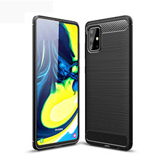 Coque Silicone Housse Etui Gel Line pour Samsung Galaxy A71 5G Noir