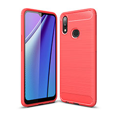 Coque Silicone Housse Etui Gel Line pour Samsung Galaxy M01s Rouge
