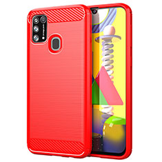 Coque Silicone Housse Etui Gel Line pour Samsung Galaxy M31 Rouge