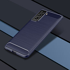 Coque Silicone Housse Etui Gel Line pour Samsung Galaxy S24 Plus 5G Bleu