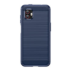 Coque Silicone Housse Etui Gel Line pour Samsung Galaxy XCover 6 Pro 5G Bleu