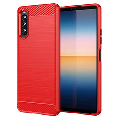 Coque Silicone Housse Etui Gel Line pour Sony Xperia 10 V Rouge