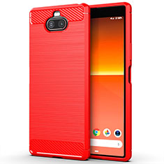 Coque Silicone Housse Etui Gel Line pour Sony Xperia 8 Lite Rouge