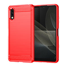 Coque Silicone Housse Etui Gel Line pour Sony Xperia Ace II SO-41B Rouge