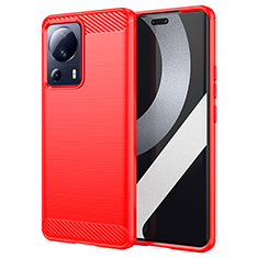 Coque Silicone Housse Etui Gel Line pour Xiaomi Civi 2 5G Rouge