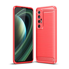 Coque Silicone Housse Etui Gel Line pour Xiaomi Mi 10S 5G Rouge