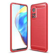 Coque Silicone Housse Etui Gel Line pour Xiaomi Mi 10T 5G Rouge